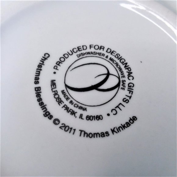 Mugs Coffee 2 Thomas Kinkade Christmas Blessings 2002 & 2011 Winter Holiday Cup - Picture 4 of 5